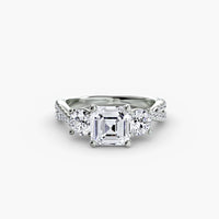 Three Stone Twist Pavé Ring