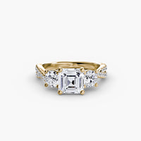 Three Stone Twist Pavé Ring