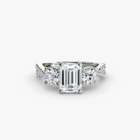 Three Stone Twist Pavé Ring