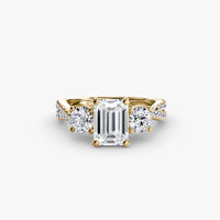 Three Stone Twist Pavé Ring