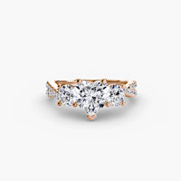 Three Stone Twist Pavé Ring