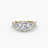 Three Stone Twist Pavé Ring