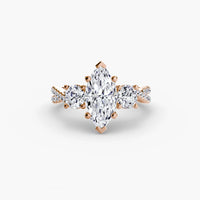 Marquise Three Stone Twist Pavé Ring