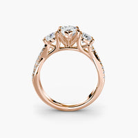 Marquise Three Stone Twist Pavé Ring