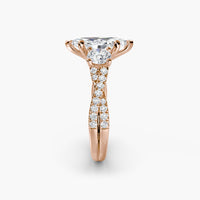 Marquise Three Stone Twist Pavé Ring