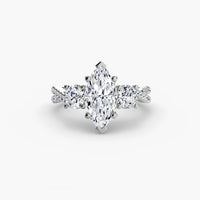 Marquise Three Stone Twist Pavé Ring
