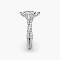 Marquise Three Stone Twist Pavé Ring
