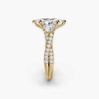 Marquise Three Stone Twist Pavé Ring