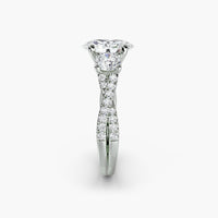 Oval Three Stone Twist Pavé Ring