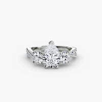 Three Stone Twist Pavé Ring