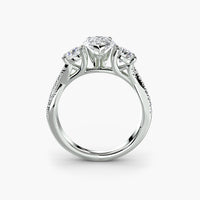 Pear Three Stone Twist Pavé Ring