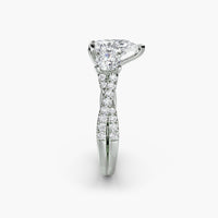 Pear Three Stone Twist Pavé Ring