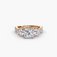 Three Stone Twist Pavé Ring