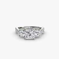 Three Stone Twist Pavé Ring