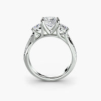 Three Stone Twist Pavé Ring