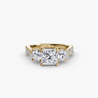 Three Stone Twist Pavé Ring