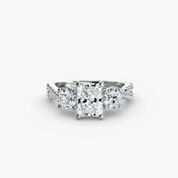 Three Stone Twist Pavé Ring