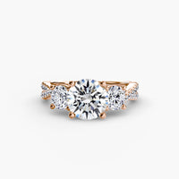 Three Stone Twist Pavé Ring