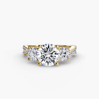 Three Stone Twist Pavé Ring