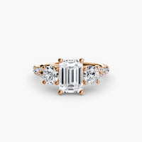 The Three Stone Split Shank Pavé Ring
