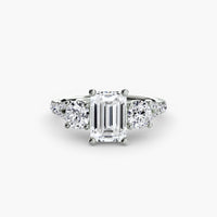 The Three Stone Split Shank Pavé Ring