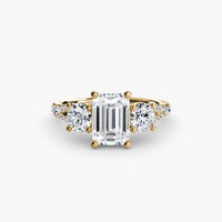 The Three Stone Split Shank Pavé Ring