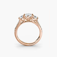 Marquise Split Shank Three Stone Pavé Ring