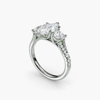 Marquise Split Shank Three Stone Pavé Ring