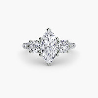 The Three Stone Split Shank Pavé Ring