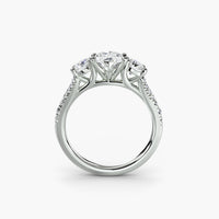 Marquise Split Shank Three Stone Pavé Ring