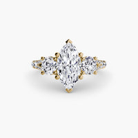 The Three Stone Split Shank Pavé Ring