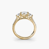 Marquise Split Shank Three Stone Pavé Ring