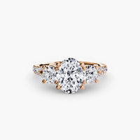 The Three Stone Split Shank Pavé Ring