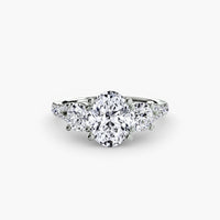 The Three Stone Split Shank Pavé Ring