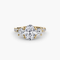 The Three Stone Split Shank Pavé Ring