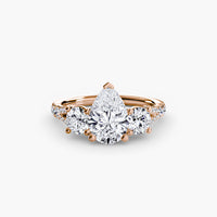 The Three Stone Split Shank Pavé Ring