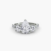 The Three Stone Split Shank Pavé Ring