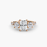 The Three Stone Split Shank Pavé Ring