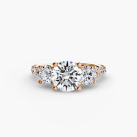 The Three Stone Split Shank Pavé Ring