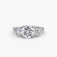 The Three Stone Split Shank Pavé Ring