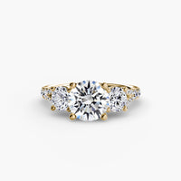 The Three Stone Split Shank Pavé Ring