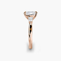 Emerald Three Stone Tapered Baguette Ring