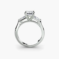 Emerald Three Stone Tapered Baguette Ring