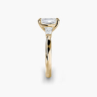 Emerald Three Stone Tapered Baguette Ring