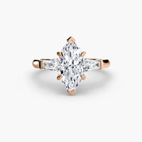 Marquise Three Stone Tapered Baguette Ring