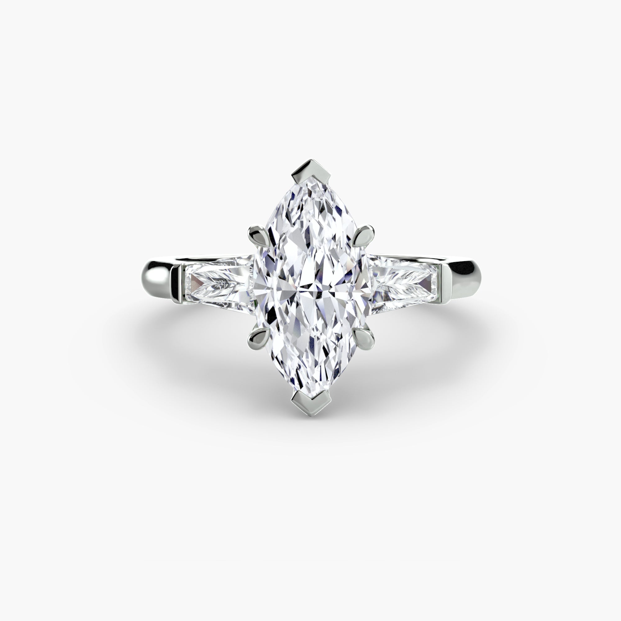 Three Stone Tapered Baguette Ring