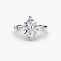 Marquise Three Stone Tapered Baguette Ring