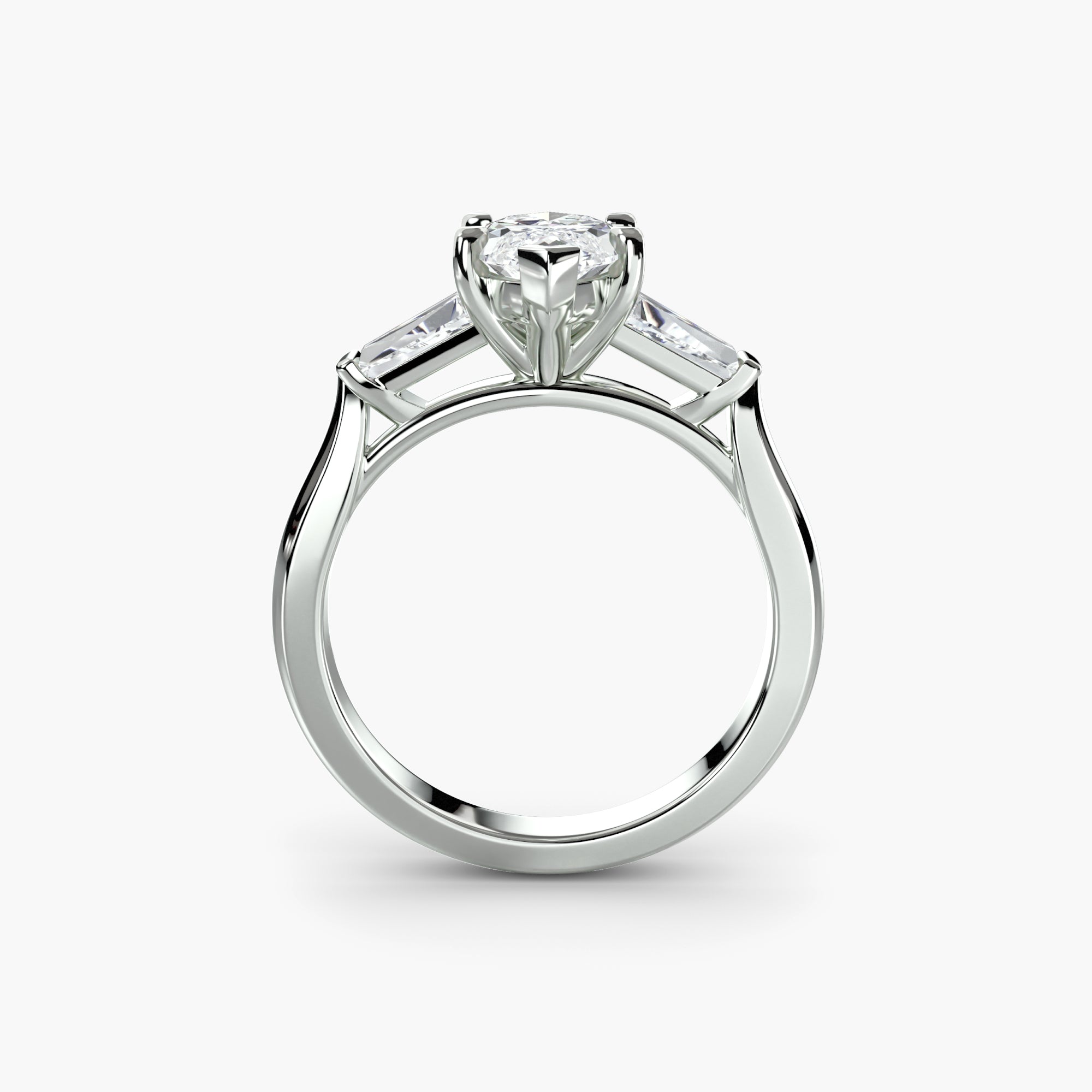 Marquise Three Stone Tapered Baguette Ring