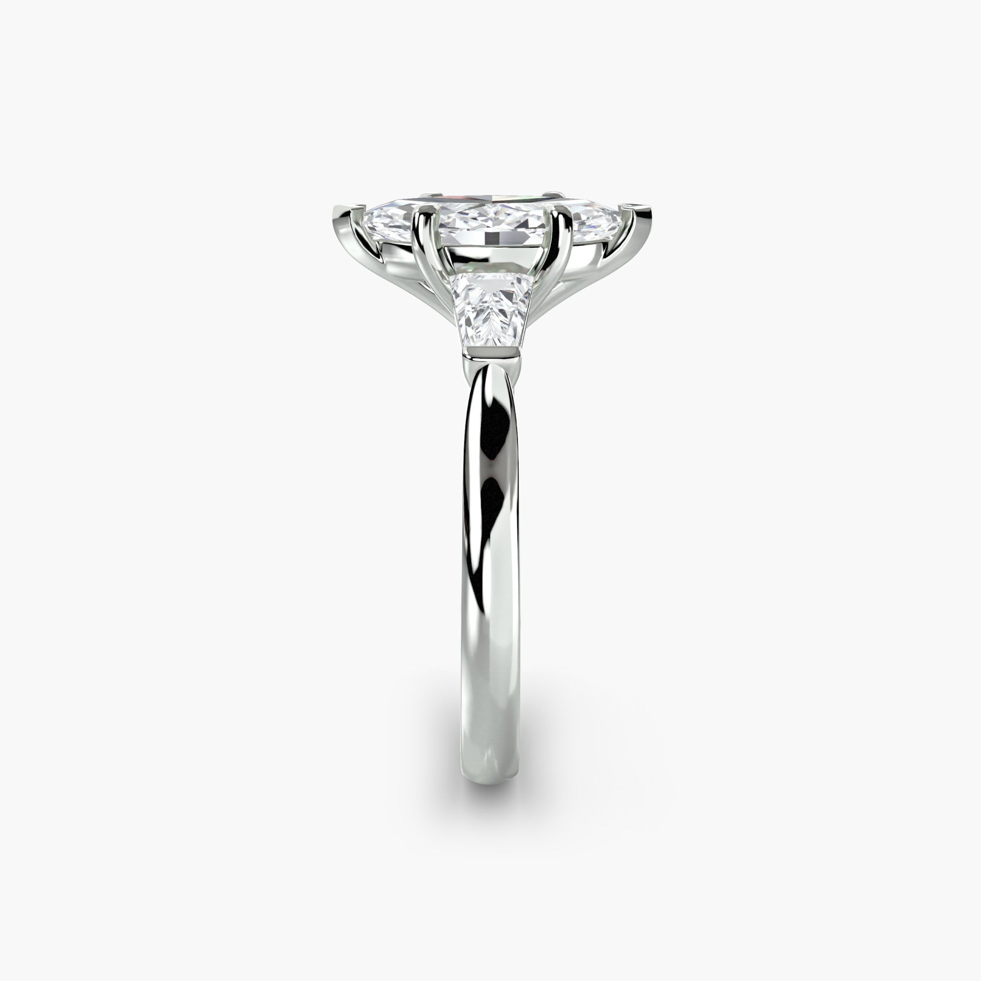 Marquise Three Stone Tapered Baguette Ring