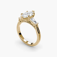 Marquise Three Stone Tapered Baguette Ring